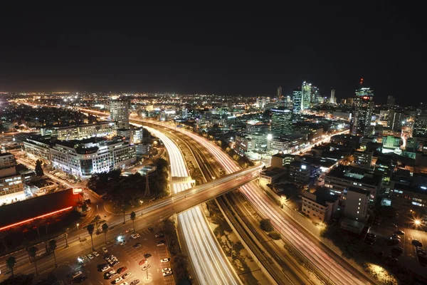 Tel Aviv à noite — Fotografia de Stock