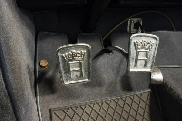 Retro autó pedál fékek gáz Stock Kép
