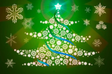 Tree of snowflakes clipart