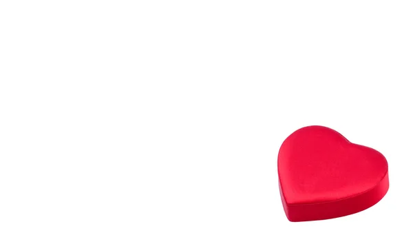 Boîte rouge en forme de coeur — Photo