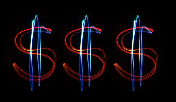 Neon dollárt — Stock Fotó