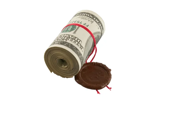 Dólares, rolo, selado . — Fotografia de Stock