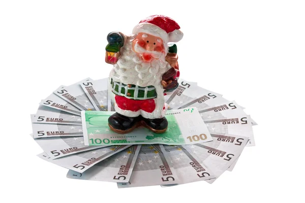 Otec Vánoc na euro. — Stock fotografie