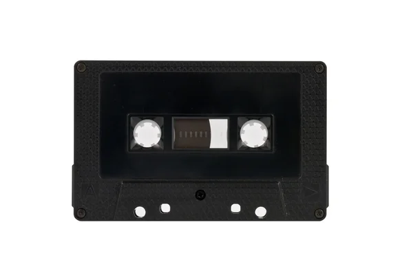 黒のオーディオ カセット。トップ ビュー — ストック写真
