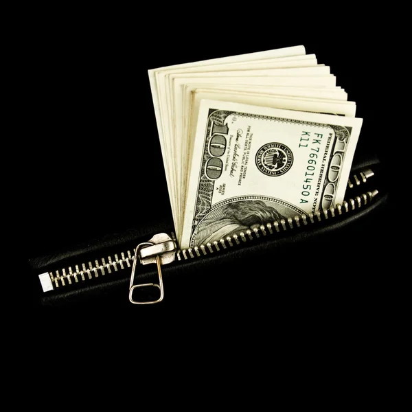 A kabát zsebében pénz. — Stock Fotó