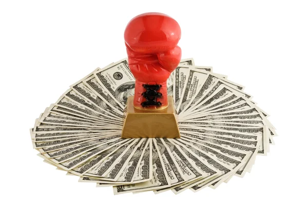 Luva de boxer em dólares . — Fotografia de Stock