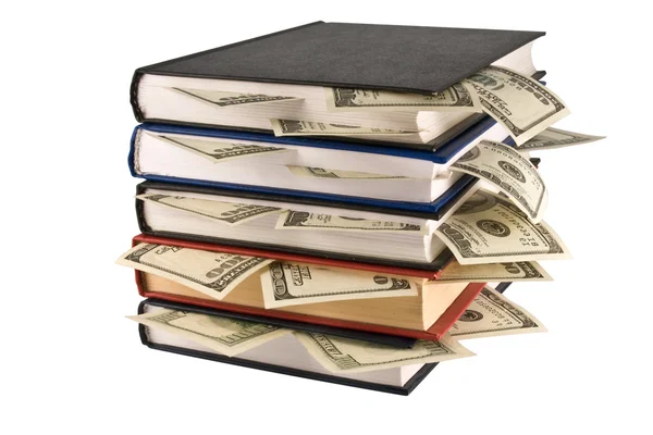 Dollars in the books — Stock Photo, Image