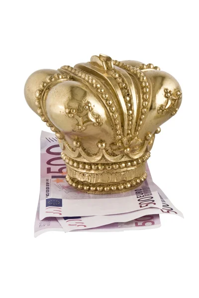 Crown on euro, isolated — Stock Photo, Image