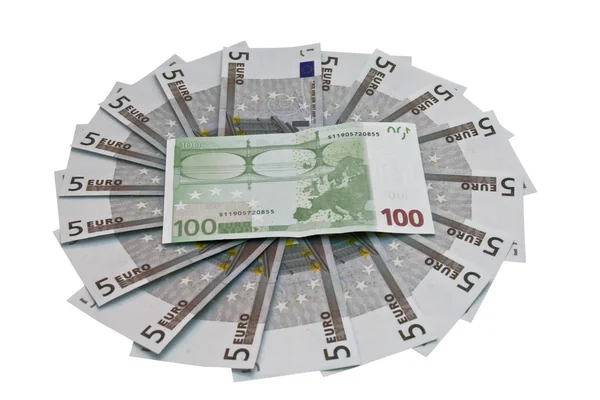 Euro.Isolated fehér alapon. — Stock Fotó