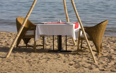 Dinner table on the beach