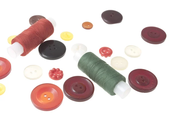 Thread and button isolated — Stock Photo, Image