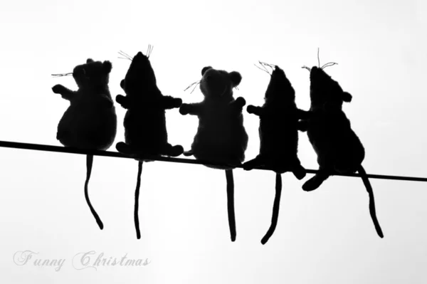 Silhouette de souris sur la branche Images De Stock Libres De Droits