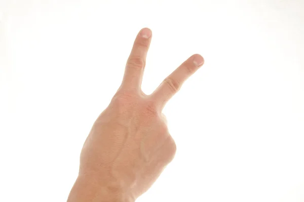 Victory sign on the white background — Stock Photo, Image