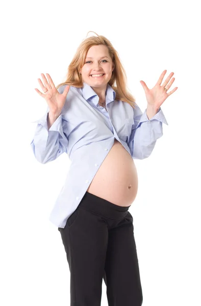 Mulher expandindo um bebê — Fotografia de Stock