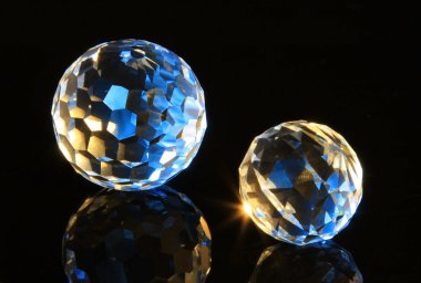 Magic cut crystal spheres clipart