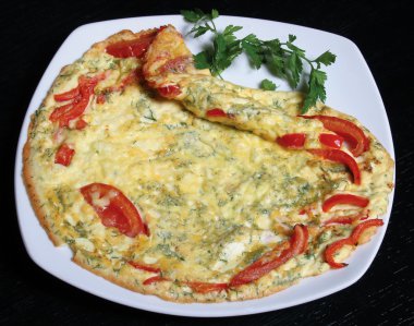 An omelette with Tomatoes clipart