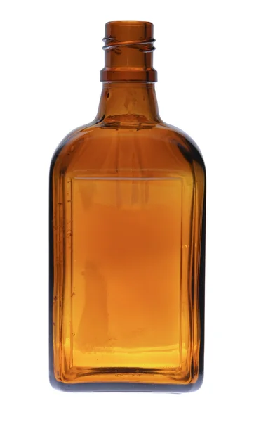 Bruine glazen fles knippen — Stockfoto