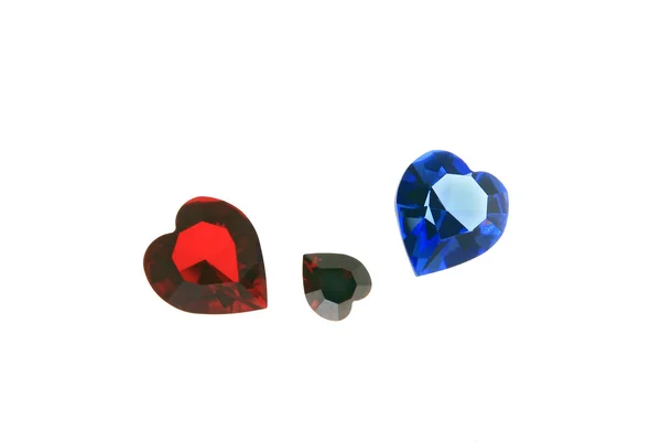 Three glass hearts — Stock Photo, Image