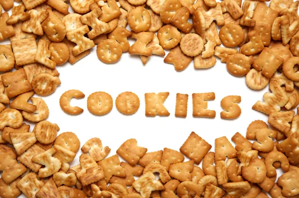 Soubory cookie v podobě abecedy. — Stock fotografie