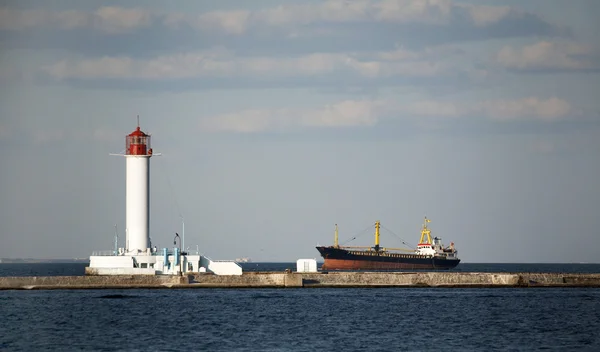 stock image Beacon on a breakwater