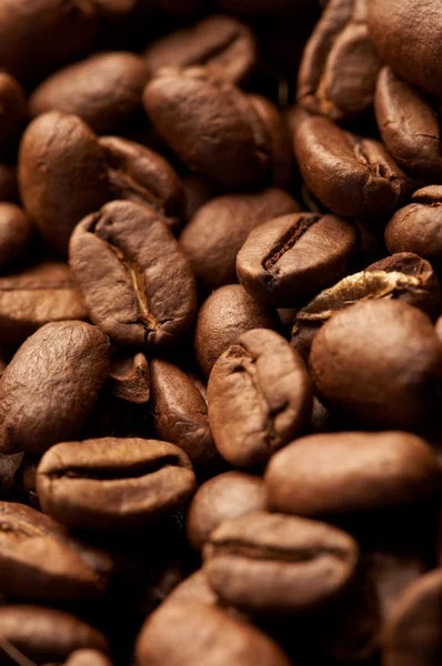 Kaffeebohnen Hintergrund, Makro Nahaufnahme — Stockfoto