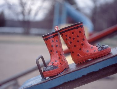 Ladybug (Red and Black Dot) Rain Boots clipart