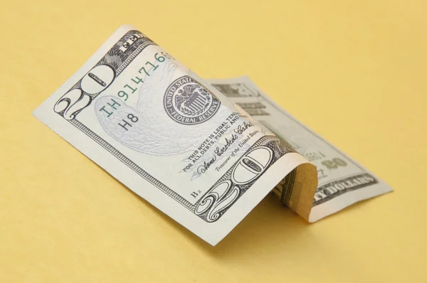 Enrolado 20 Dólar Bill — Fotografia de Stock