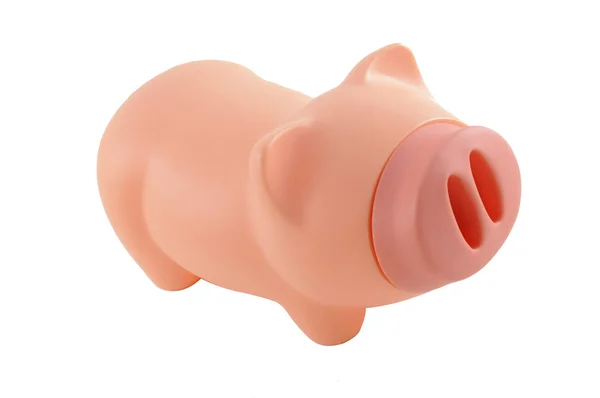 Plastic Piggy Bank Isolated on White — Stock Photo, Image