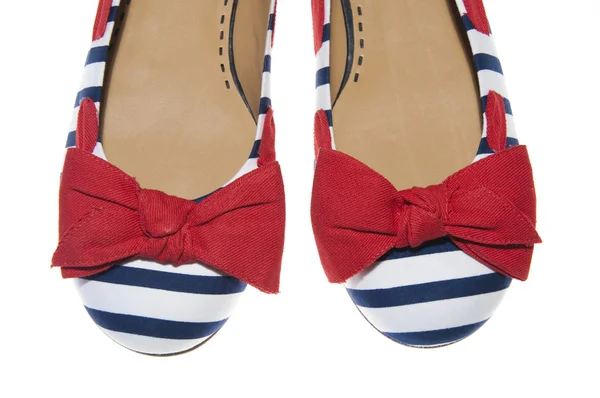 Rote, weiße & blaue Schuhe — Stockfoto