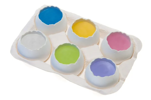 Seis ovos com gemas Pastel — Fotografia de Stock