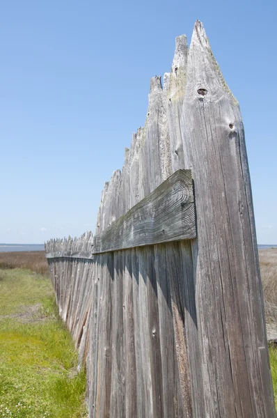 stock image Crooked Fence with Blue Sky