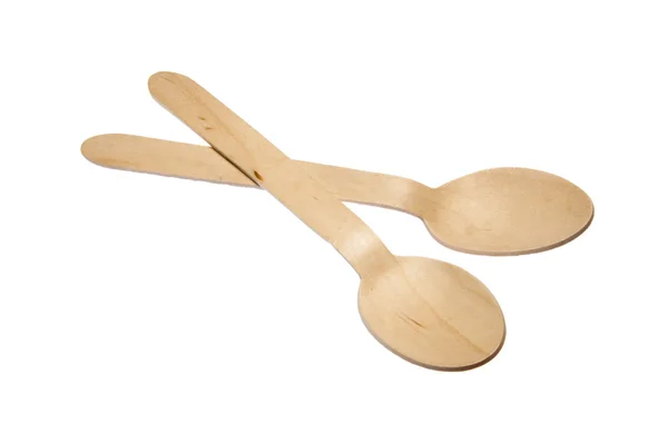 Coppia di cucchiai in legno — Foto Stock