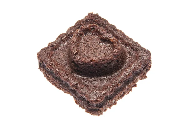 Brownie em forma de coração — Fotografia de Stock