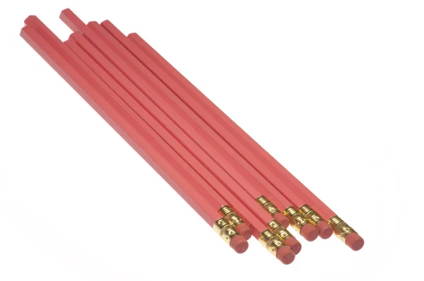 Roze potloden geïsoleerd op wit — Stockfoto