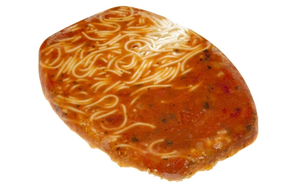 Cena de TV con espaguetis congelados — Foto de Stock