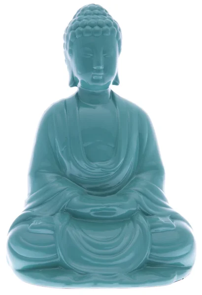 Sitzender Buddha in leuchtendem Blau — Stockfoto