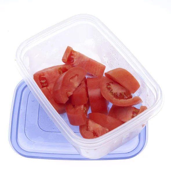 Resztki pokroić pomidory — Zdjęcie stockowe