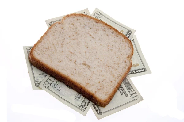Dinheiro sanduíche — Fotografia de Stock