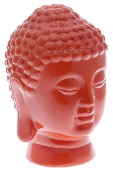 Testa di Buddha in arancione vibrante — Foto Stock