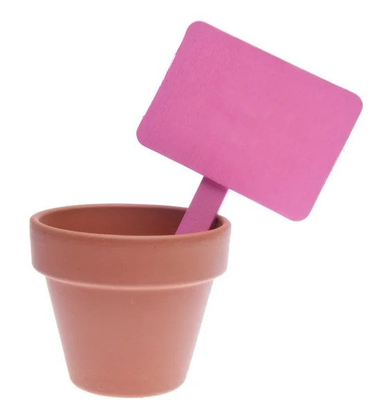 空白のピンクの記号の付いた粘土ポット — ストック写真