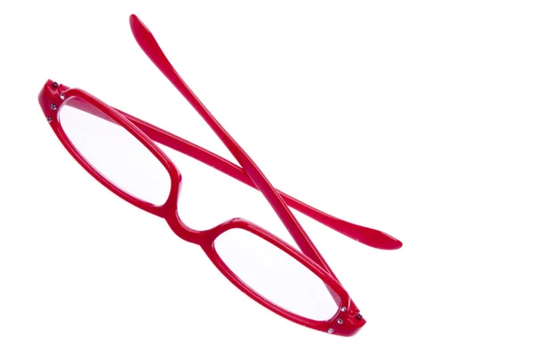 Parlak kırmızı Okuma gözlükleri — Stok fotoğraf