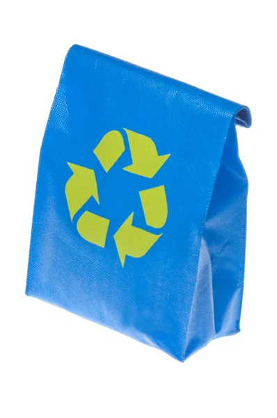 午餐袋与回收符号 免版税图库图片