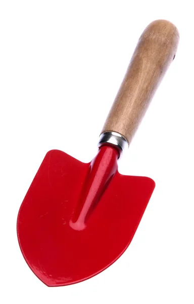 Красная лопата, изолированная от белых — стоковое фото