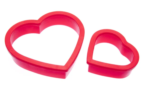 Red Hearts on White — Stock Photo, Image