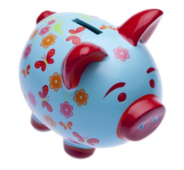 Brightly Colored Piggy Bank clipart