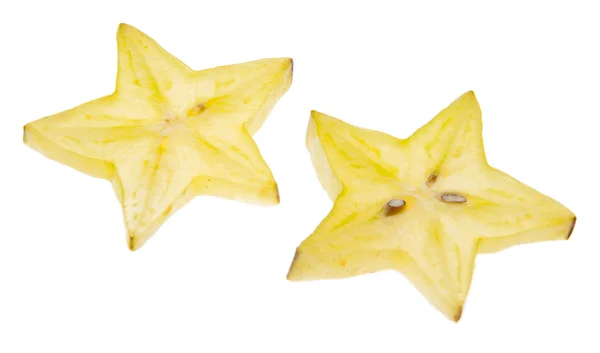 Carambola Starfruit Isolata su Bianco — Foto Stock