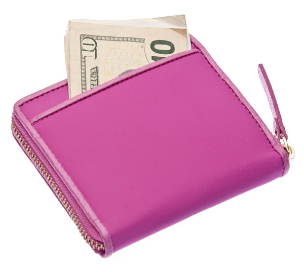 Closed Wallet with Money — Stock Photo, Image