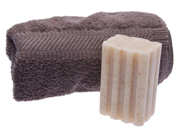 Soap and Towel for Houseguests — Stock Photo, Image