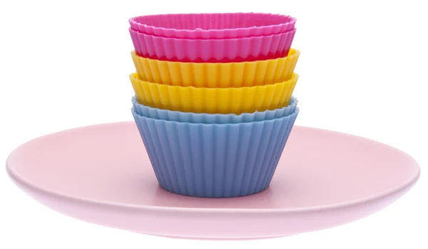 Cupcake Wrappers on a Plate — Stock Photo, Image