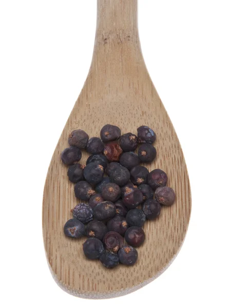 Spoonfull of Juniper Berries — Stock Photo, Image